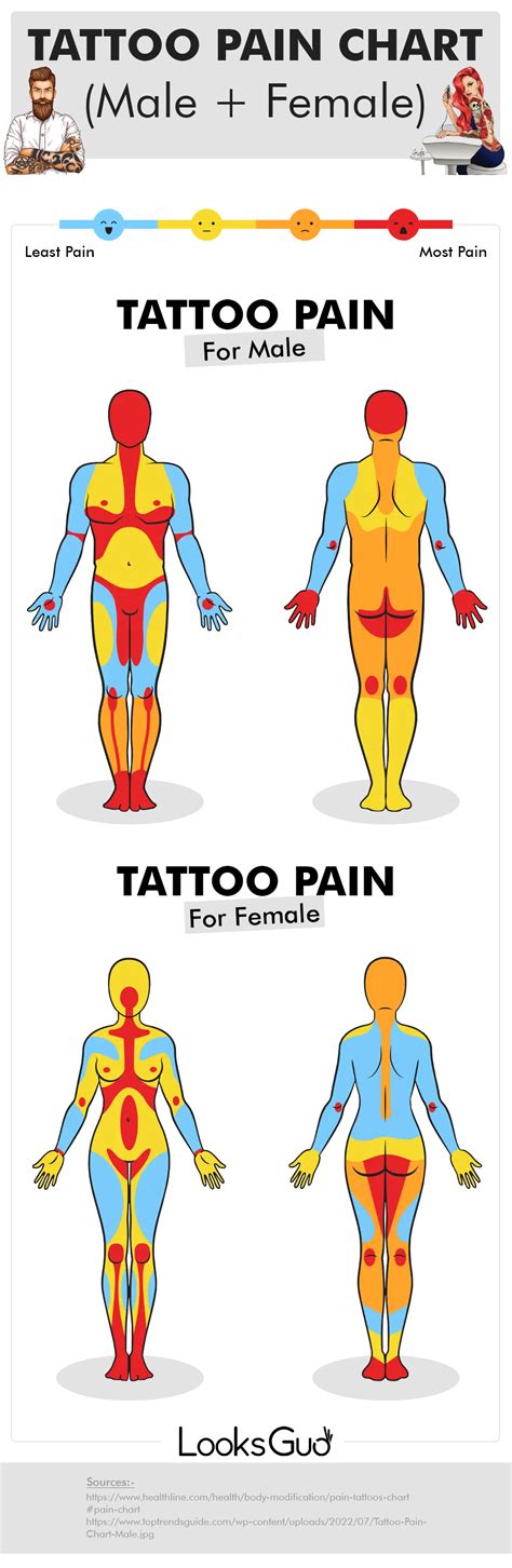 Tattoo Pain Chart Female