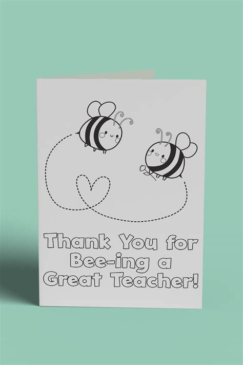 Teacher Appreciation Cards Printable To Color