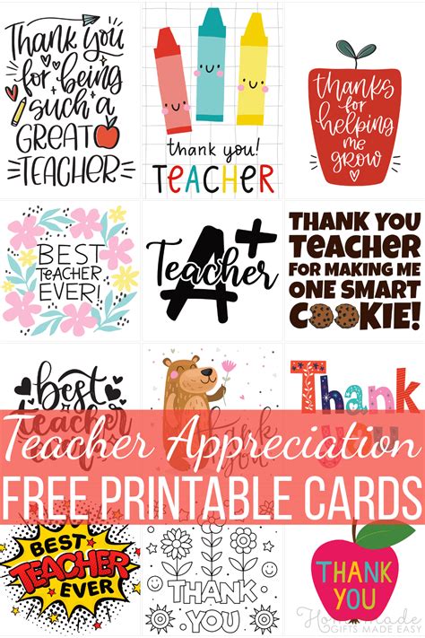 Teacher Appreciation Printable