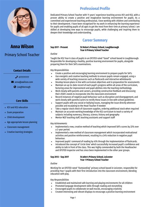 Teachers Cv Template