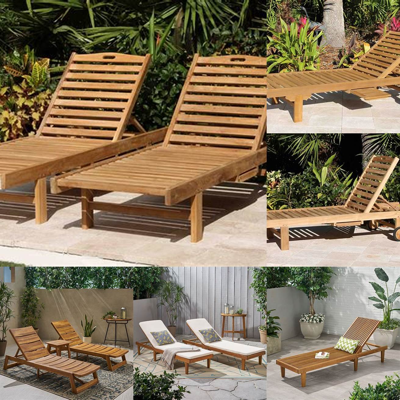 Teak Chaise Lounge with Storage