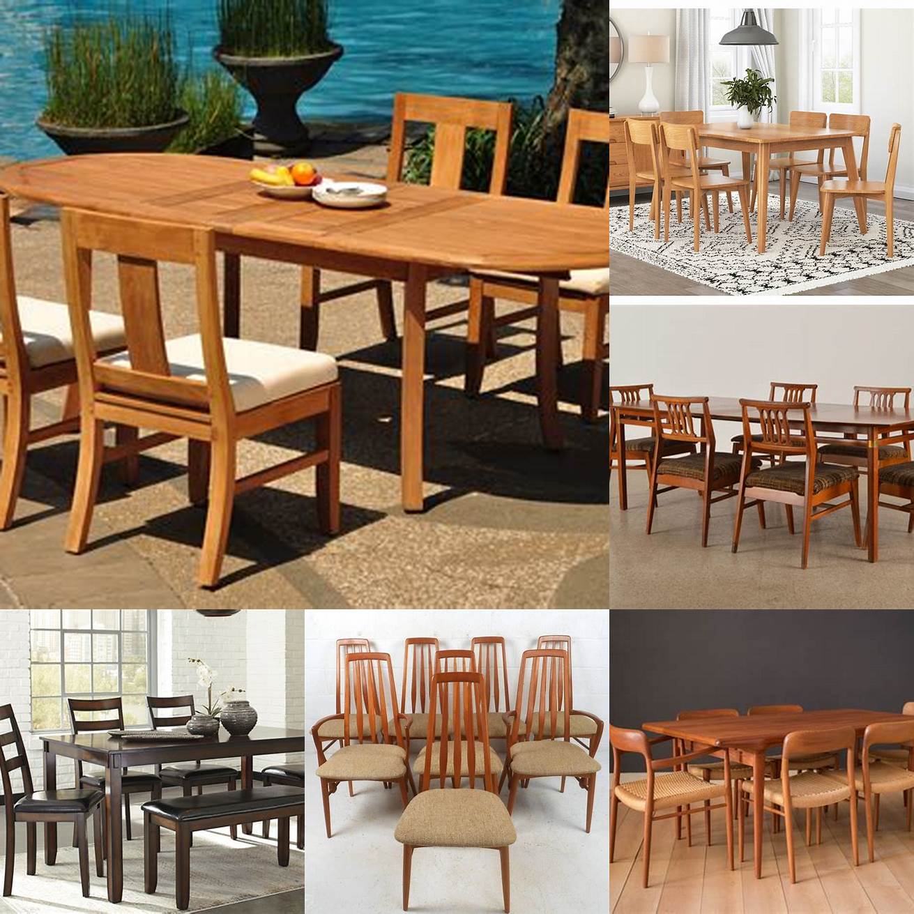 Teak Dining Room Sets with Benches