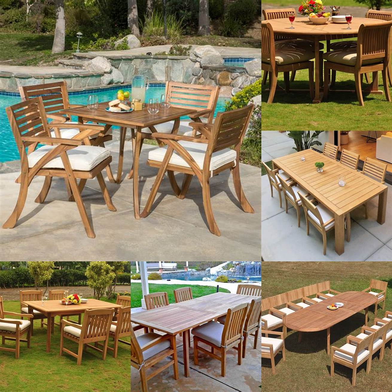 Teak Dining Set with Cushions