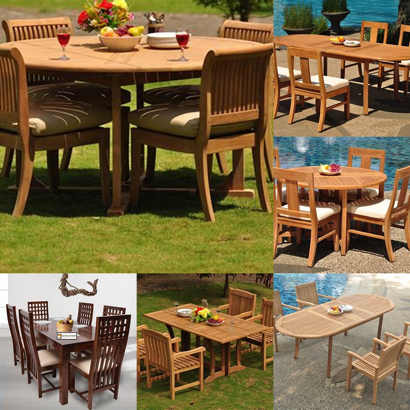 Teak Dining Table and Chairs Set