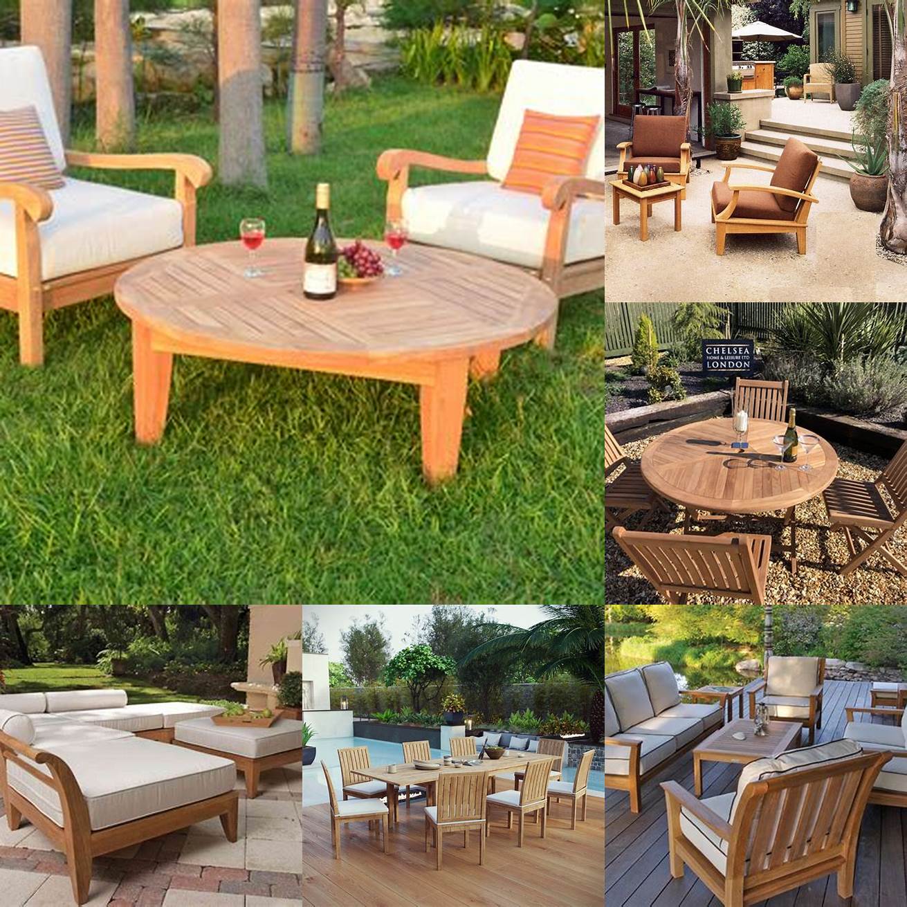Teak Furniture in an Outdoor Space