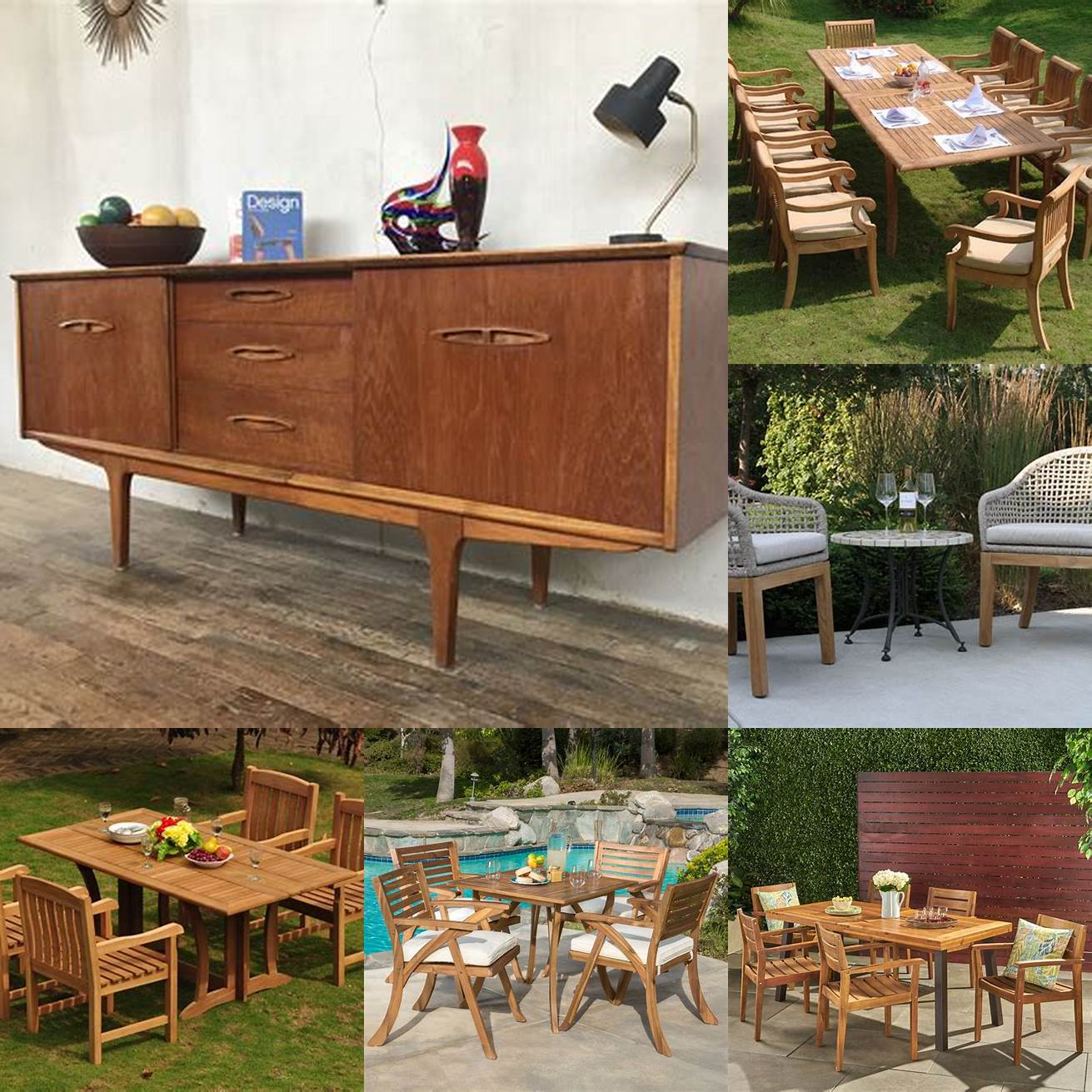 Teak Furniture with Accent Pieces