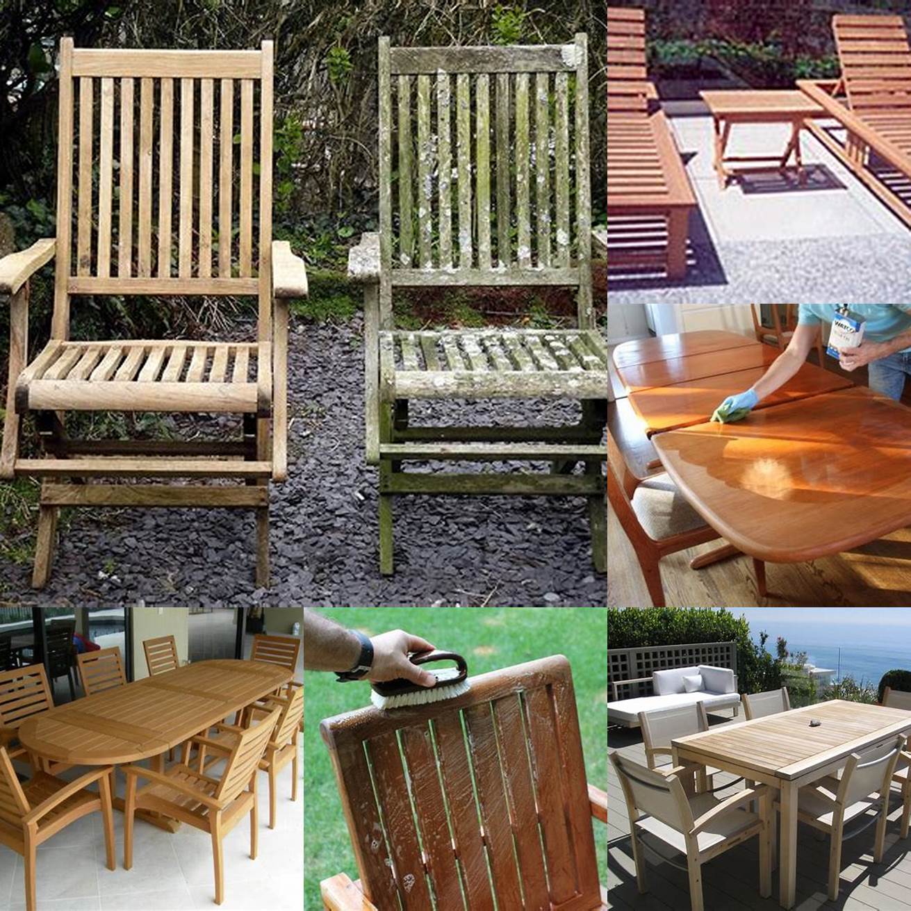 Teak Furniture with Clean Surface