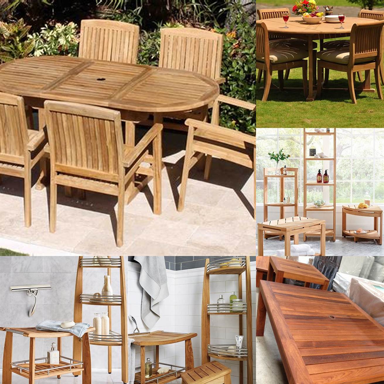 Teak Furniture with Different Accessories