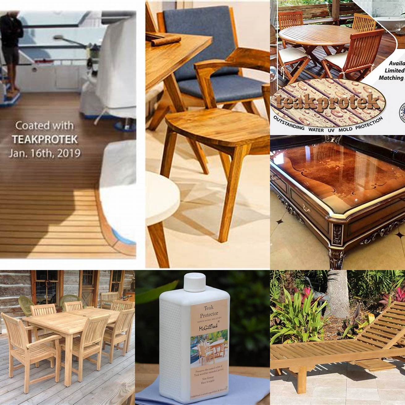 Teak Furniture with Protective Coating