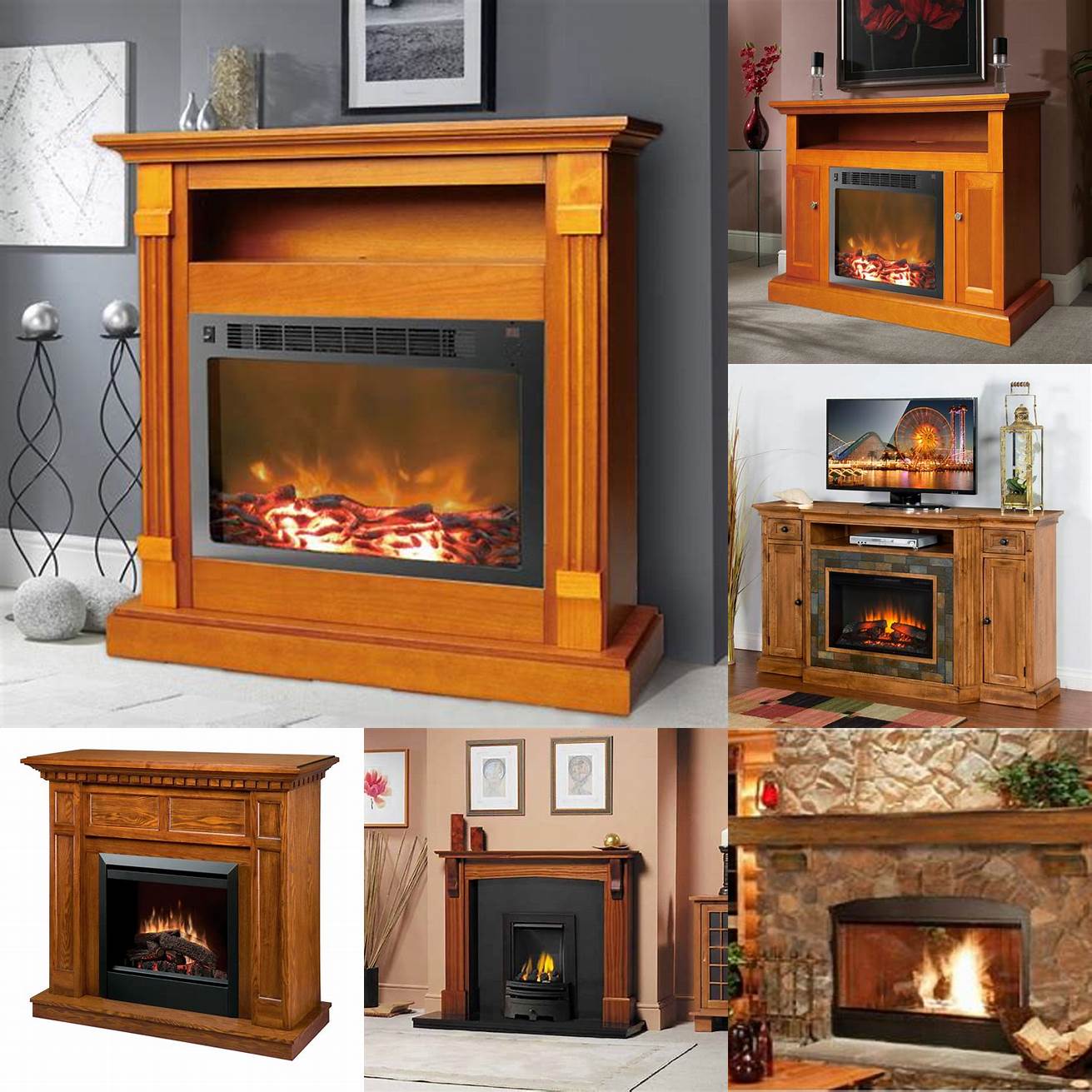 Teak Furniture with a Fireplace