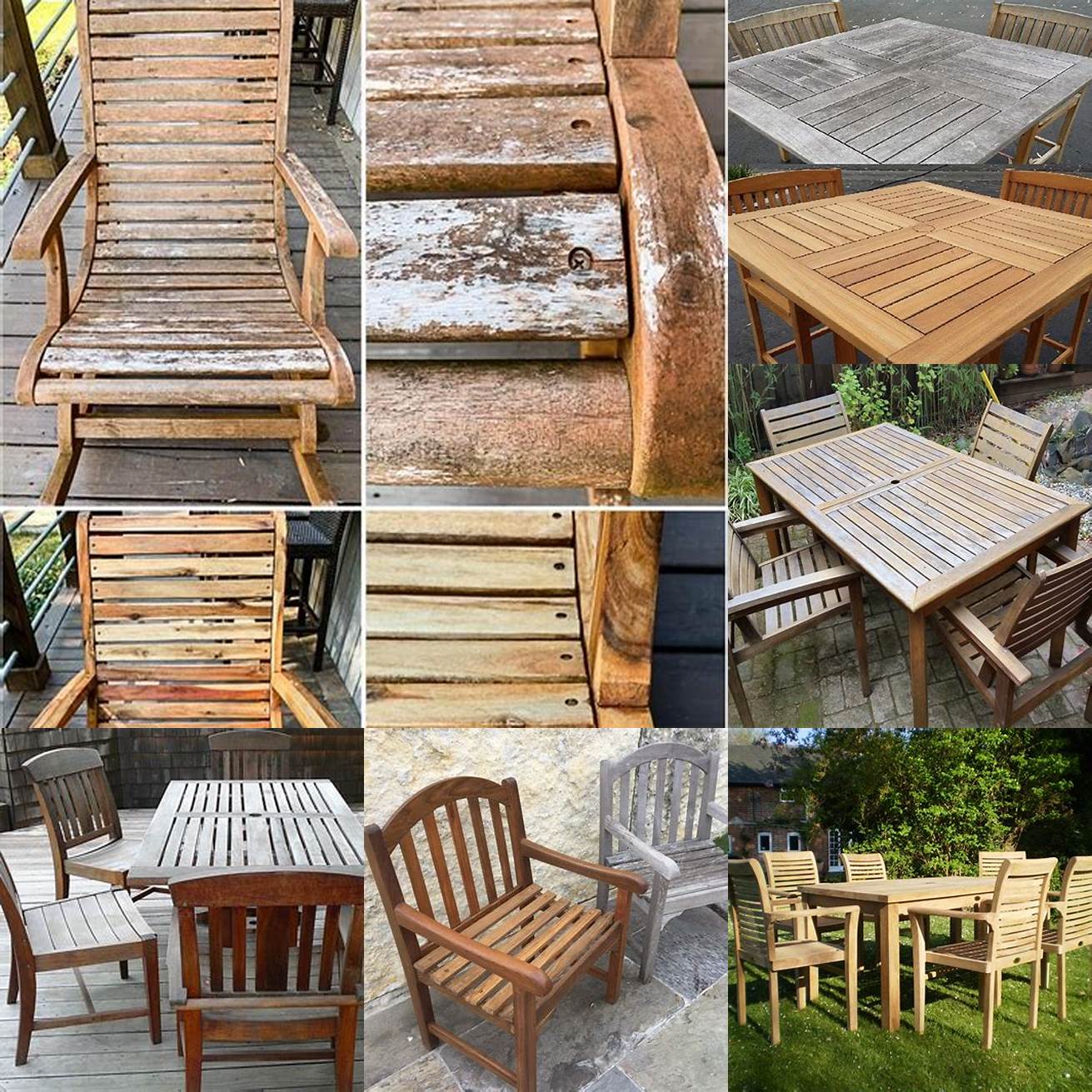Teak Garden Furniture Before and After