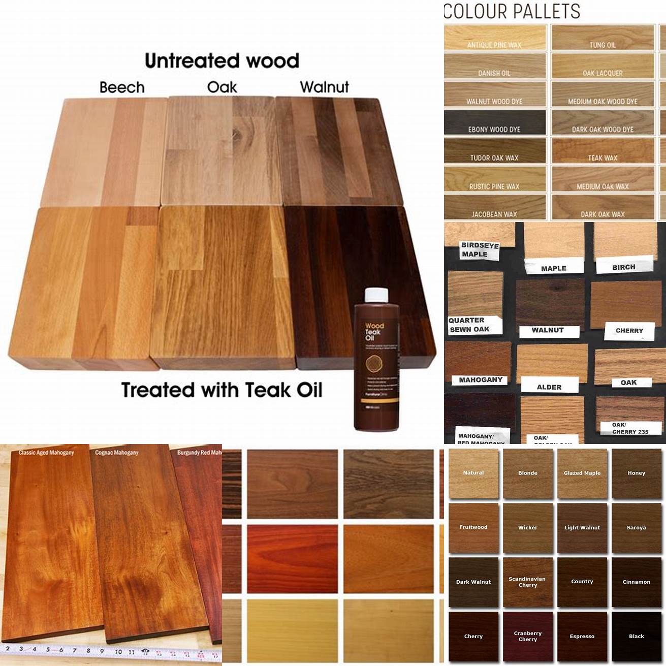 Teak Oil on Different Colors of Wood