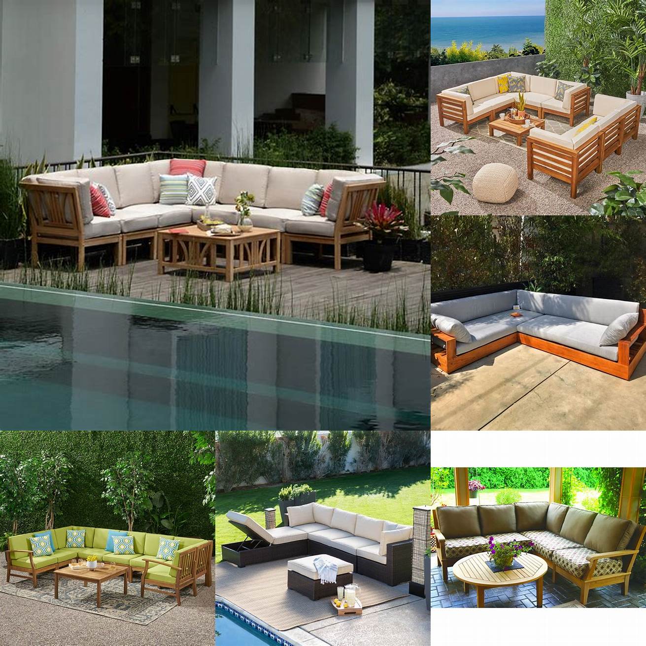 Teak Outdoor Furniture Huge Sectional with Outdoor Furniture Covers