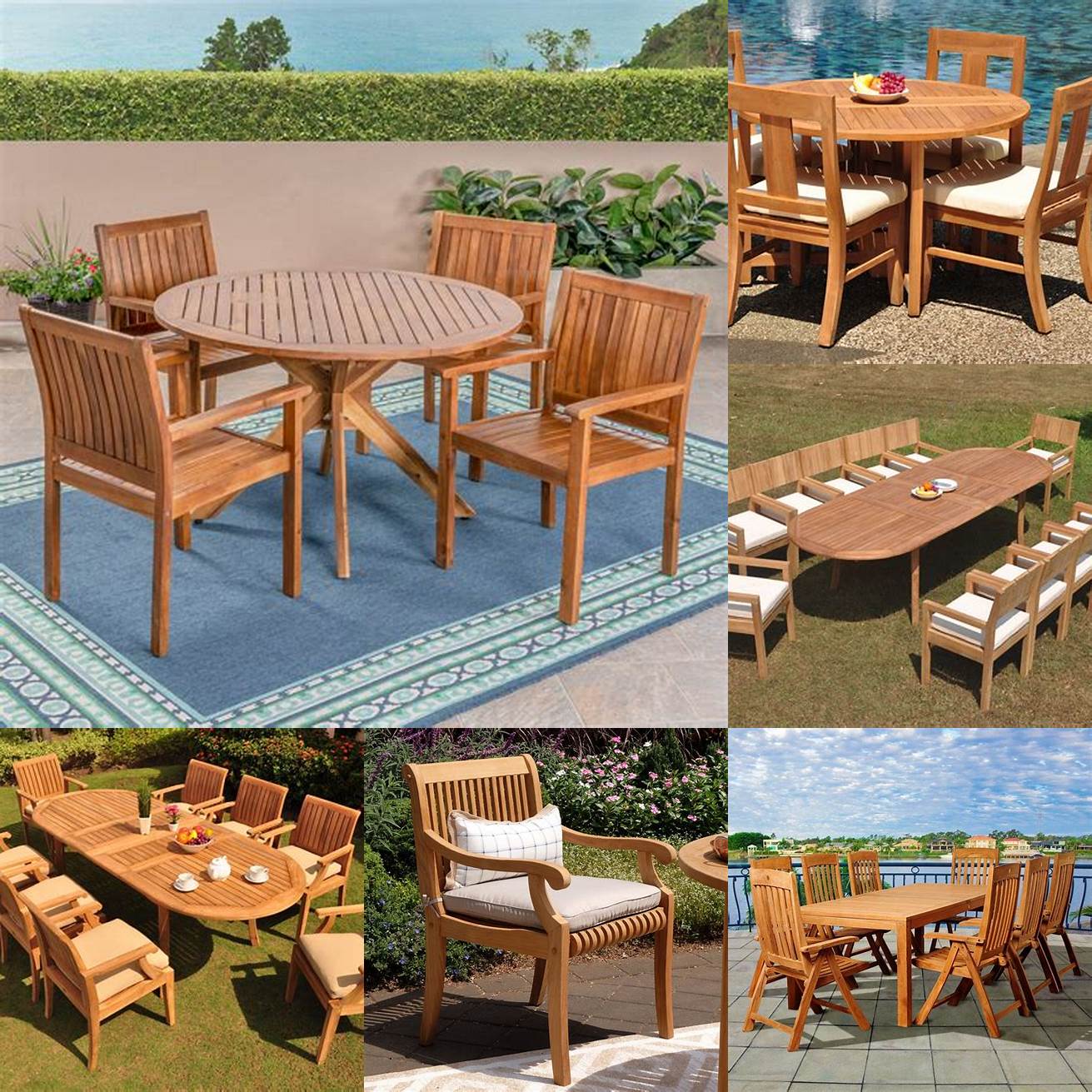 Teak Patio Dining Chairs with Storage