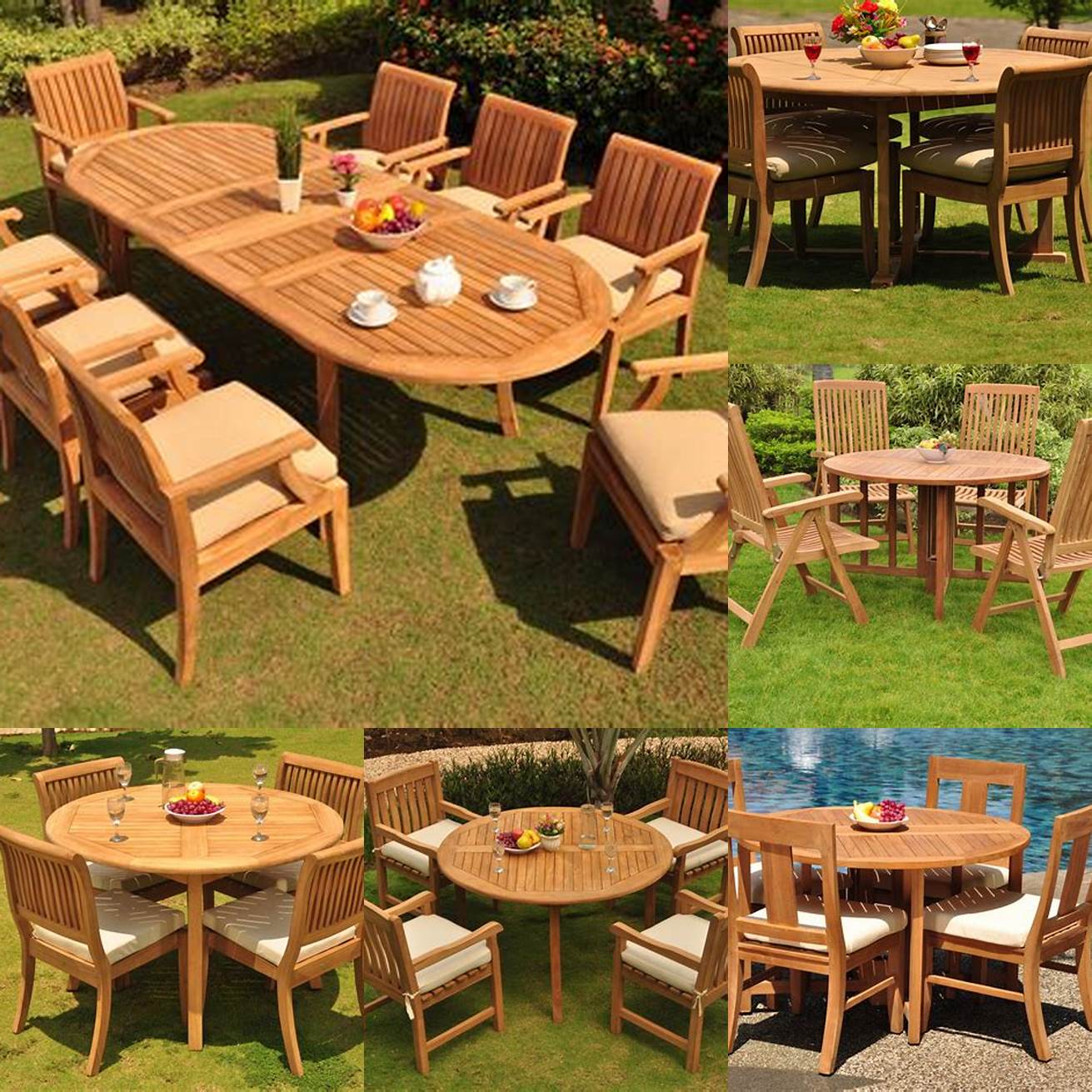 Teak Patio Dining Table and Chairs