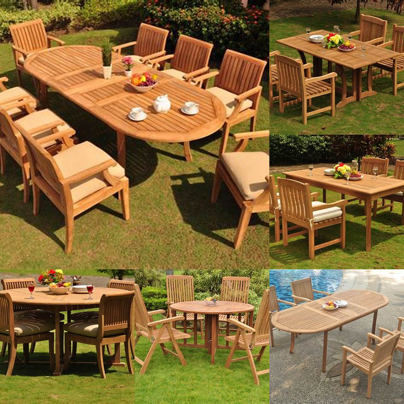 Teak Patio Table with Chairs