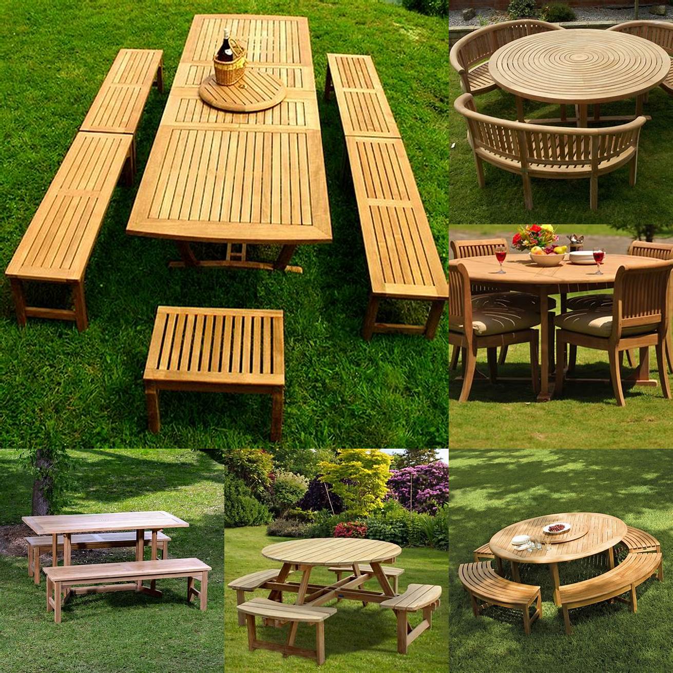 Teak Picnic Table and Benches Set