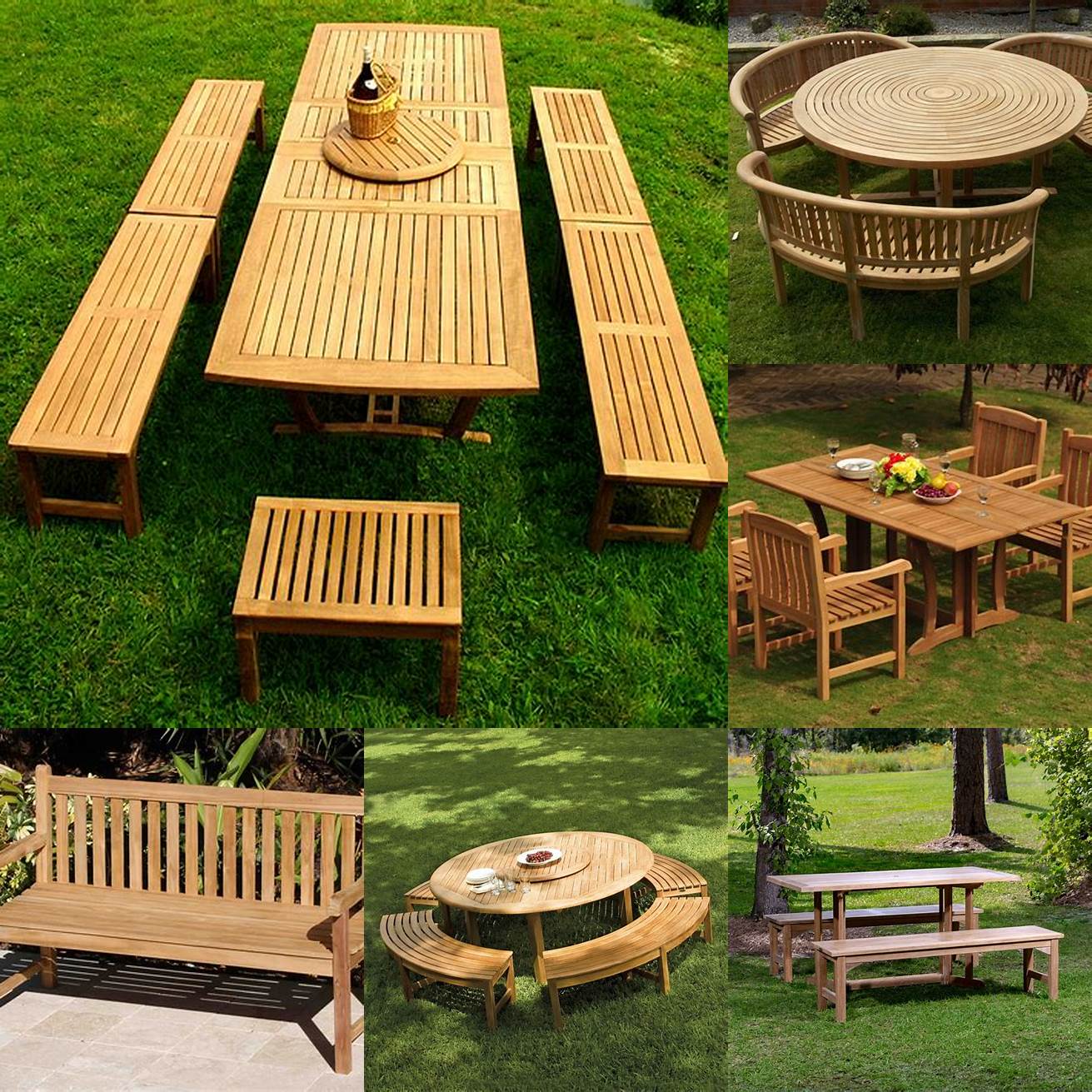 Teak Picnic Table with Benches