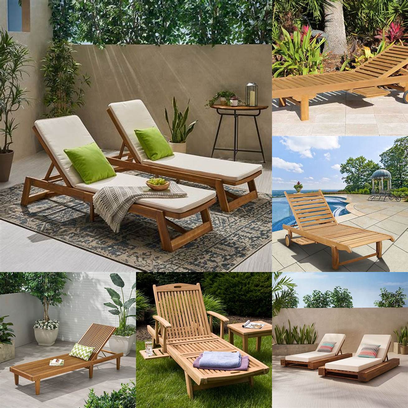 Teak Plus Outdoor Chaise Lounges