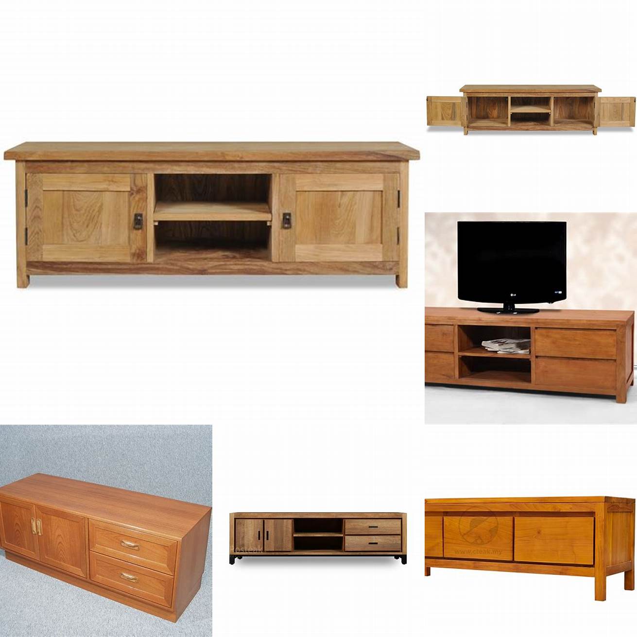 Teak TV Cabinet with Drawers