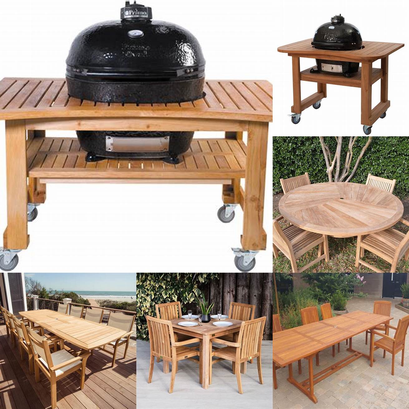 Teak Table With a Grill