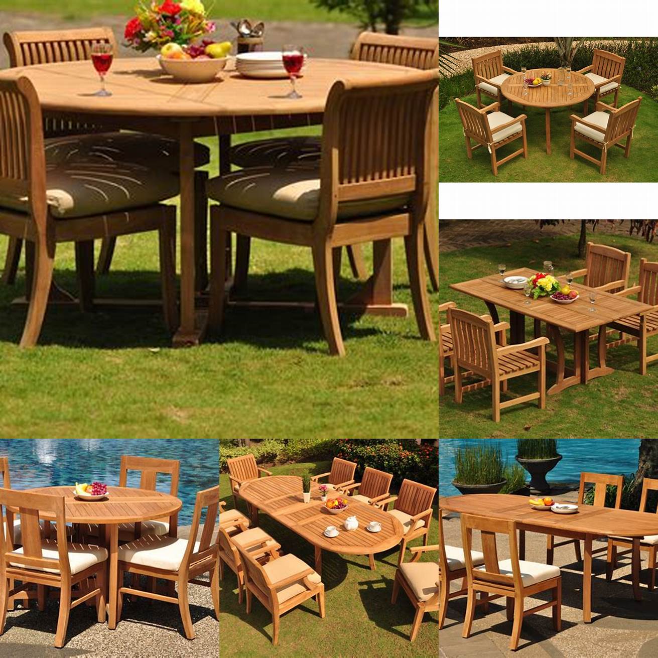 Teak Table and Chair Set