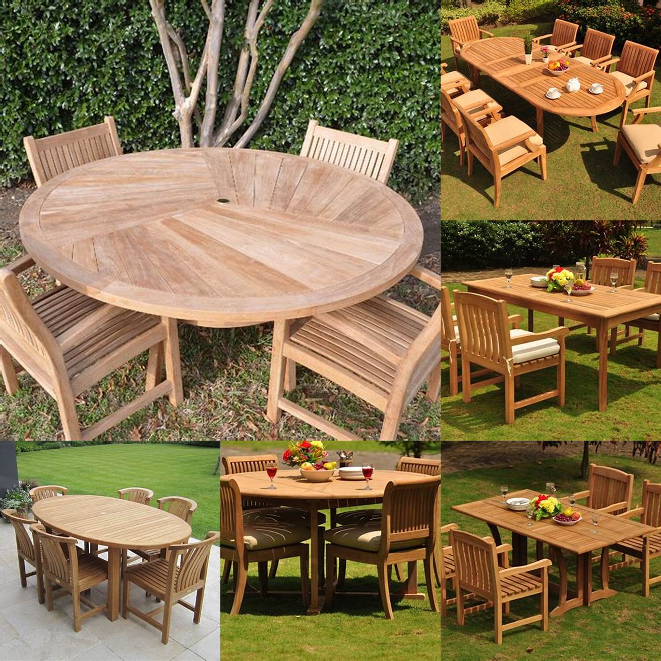 Teak Table with Outdoor Setting