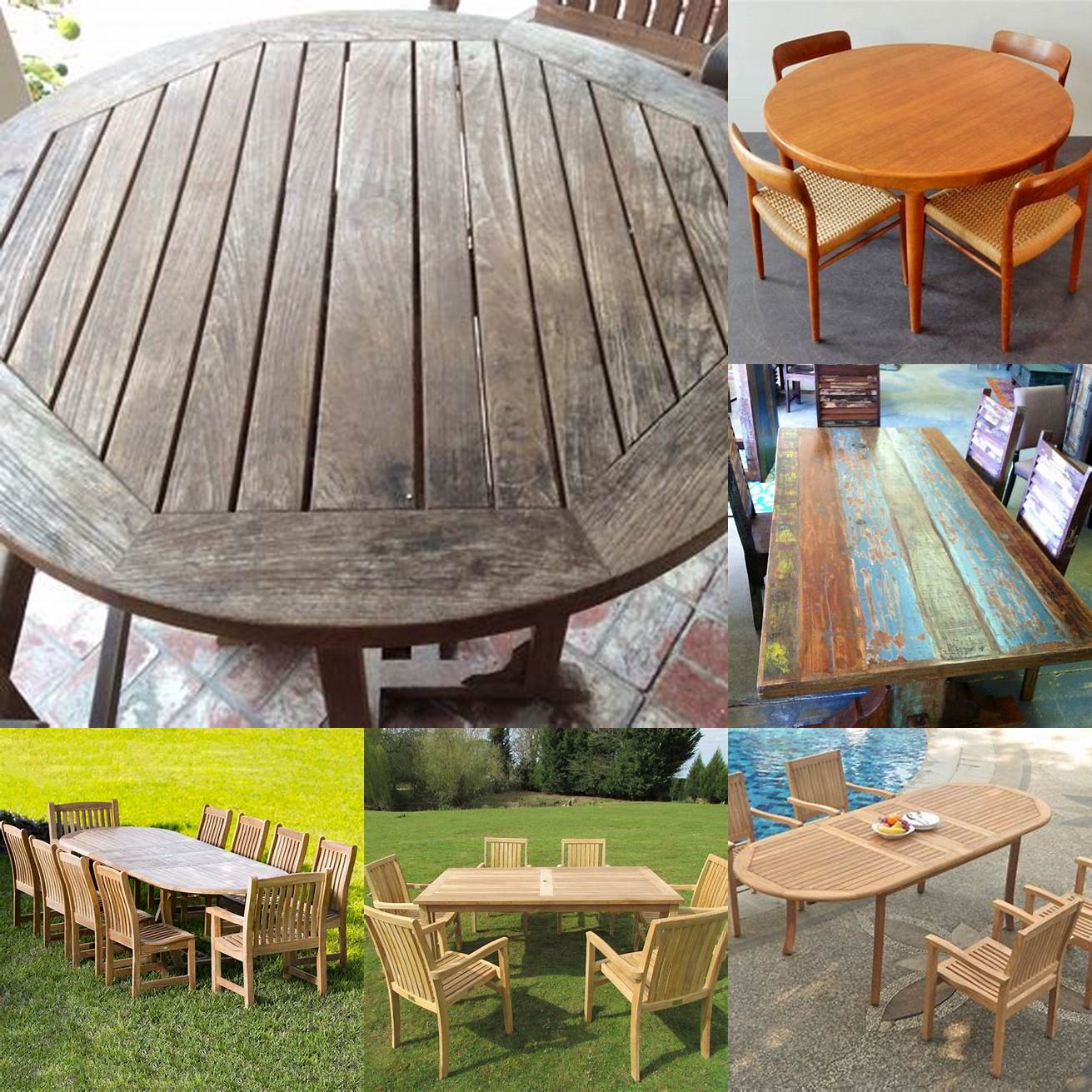 Teak Table with Painted Finish