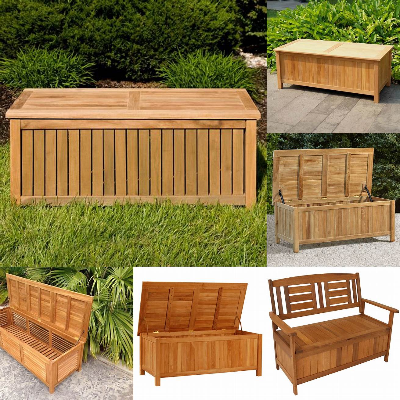 Teak Wood Deck Storage Box