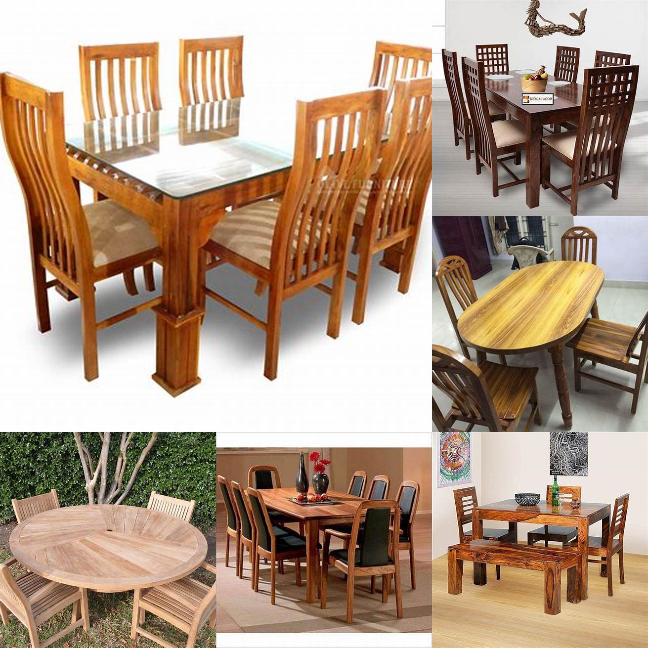 Teak Wood Dining Table in Different Angles