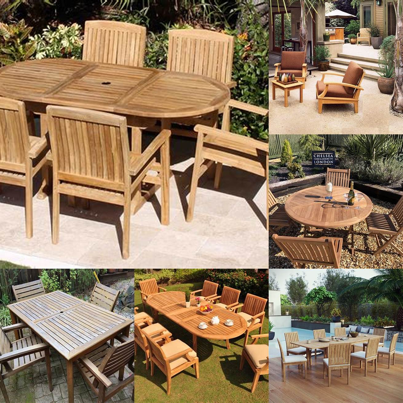 Teak Wood Furniture in Different Environments