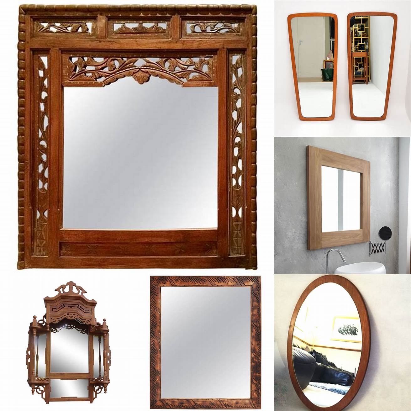 Teak Wood Mirror