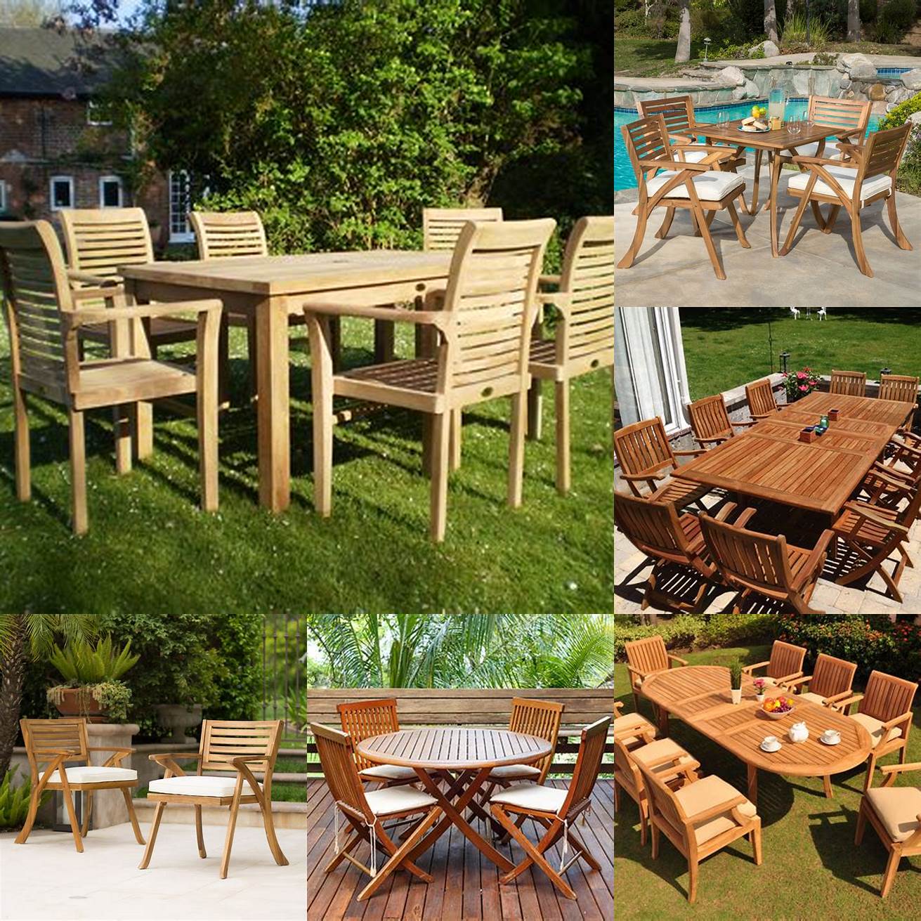 Teak Wood Patio Furniture in a Country Setting