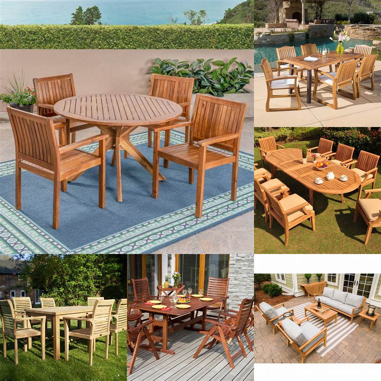 Teak Wood Patio Furniture on a Deck or Patio