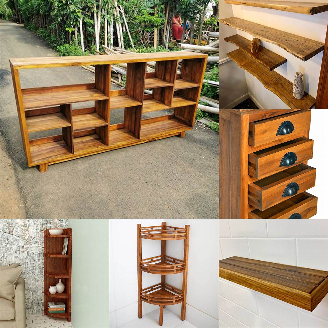 Teak Wood Shelves
