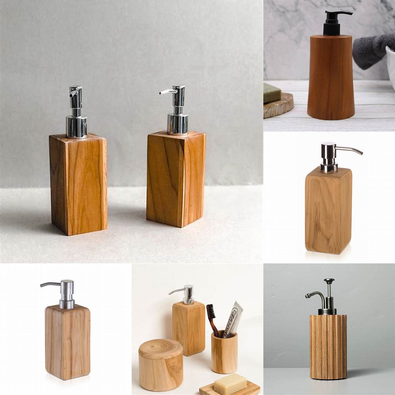 Teak Wood Soap Dispenser