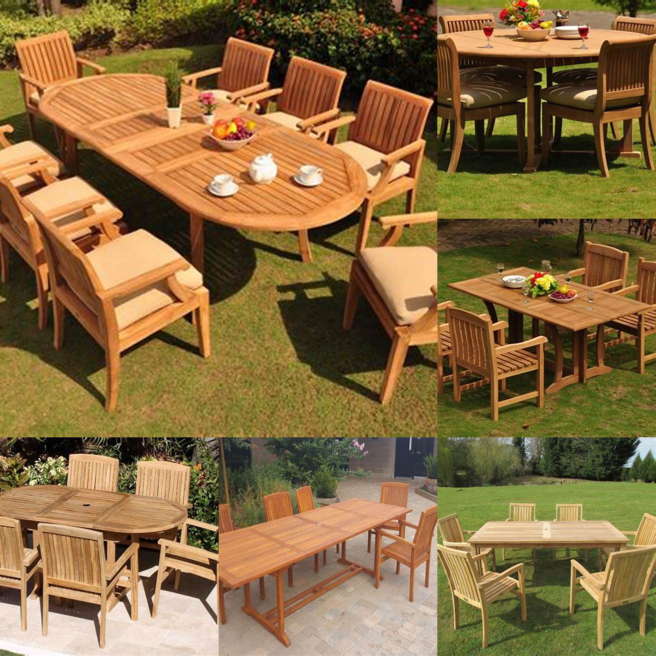 Teak chairs and tables