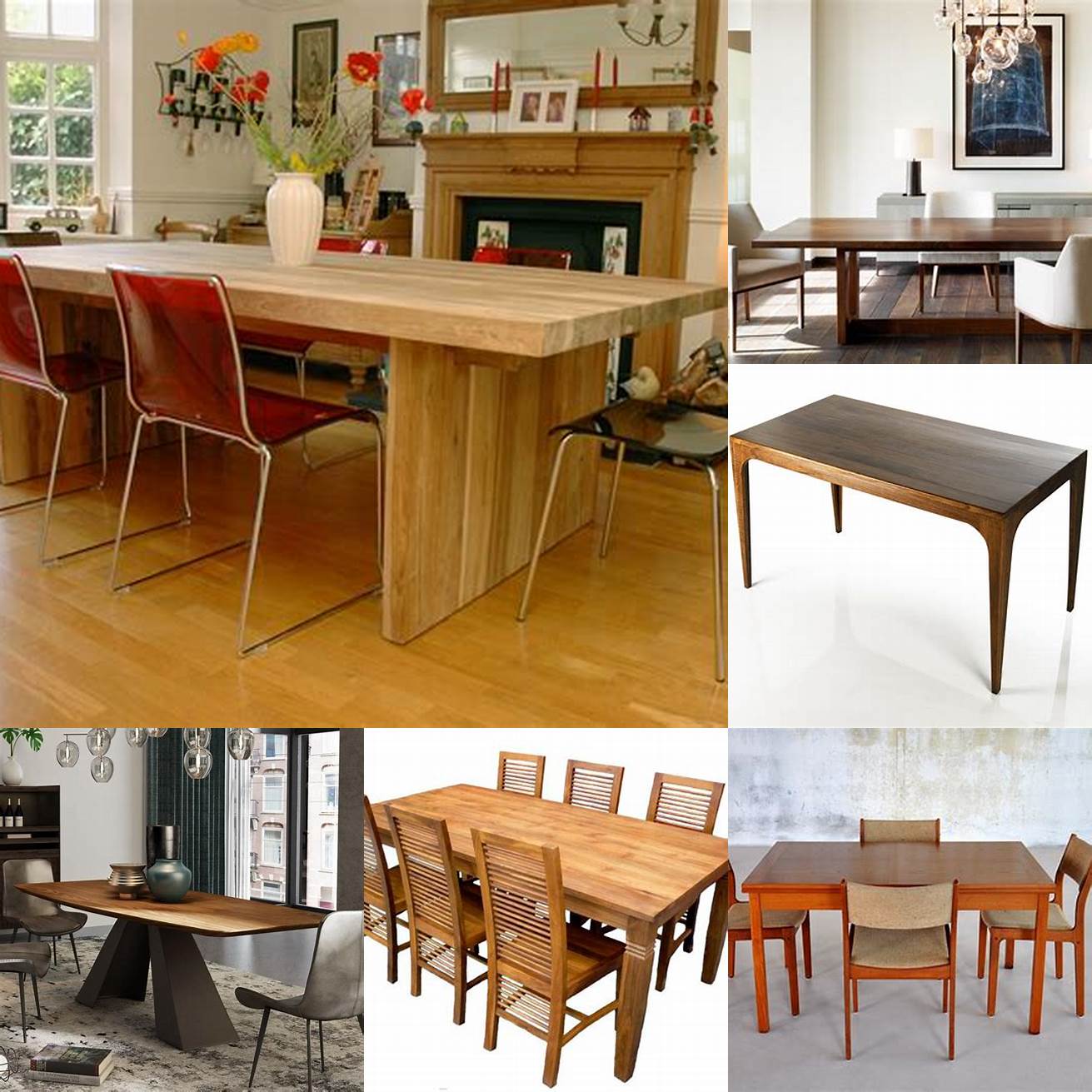Teak dining table with minimalist design