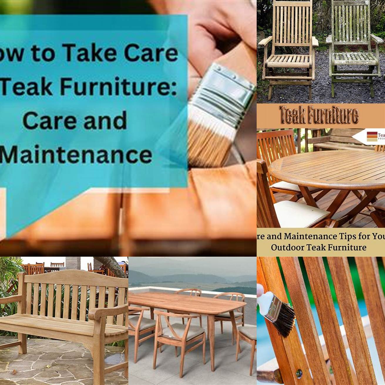 Teak furniture care and maintenance