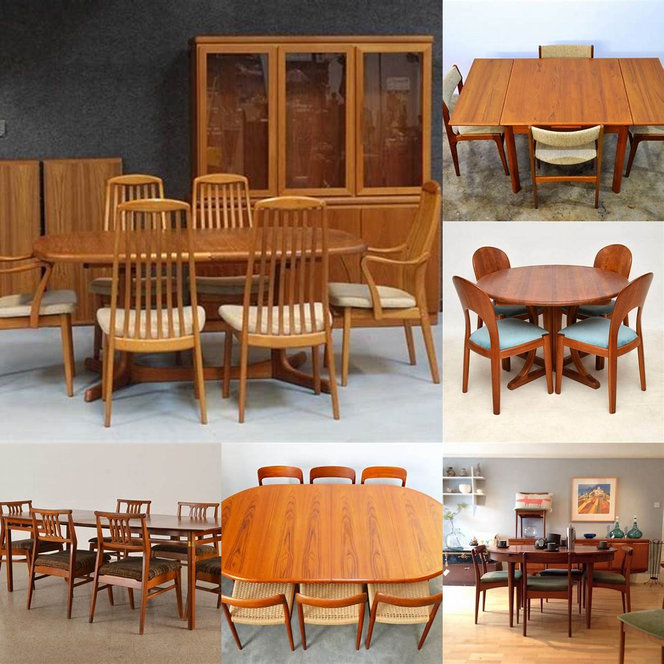 Teak furniture in a dining room