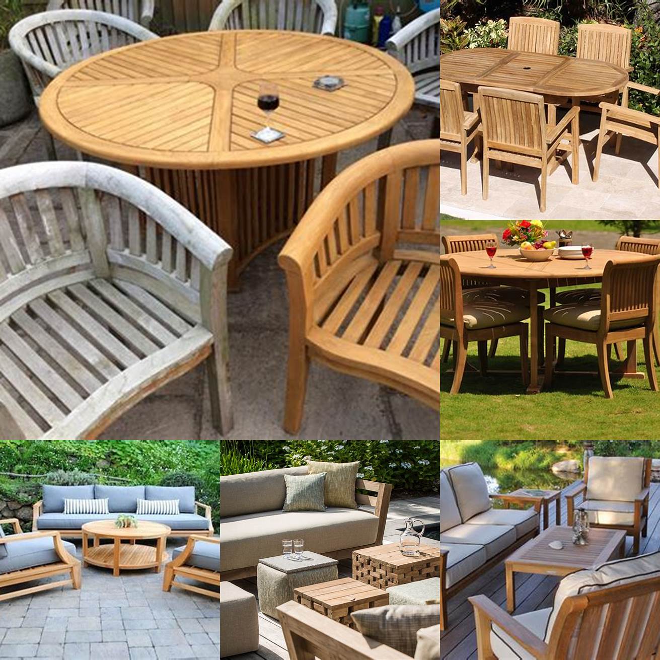 Teak furniture in different weather conditions