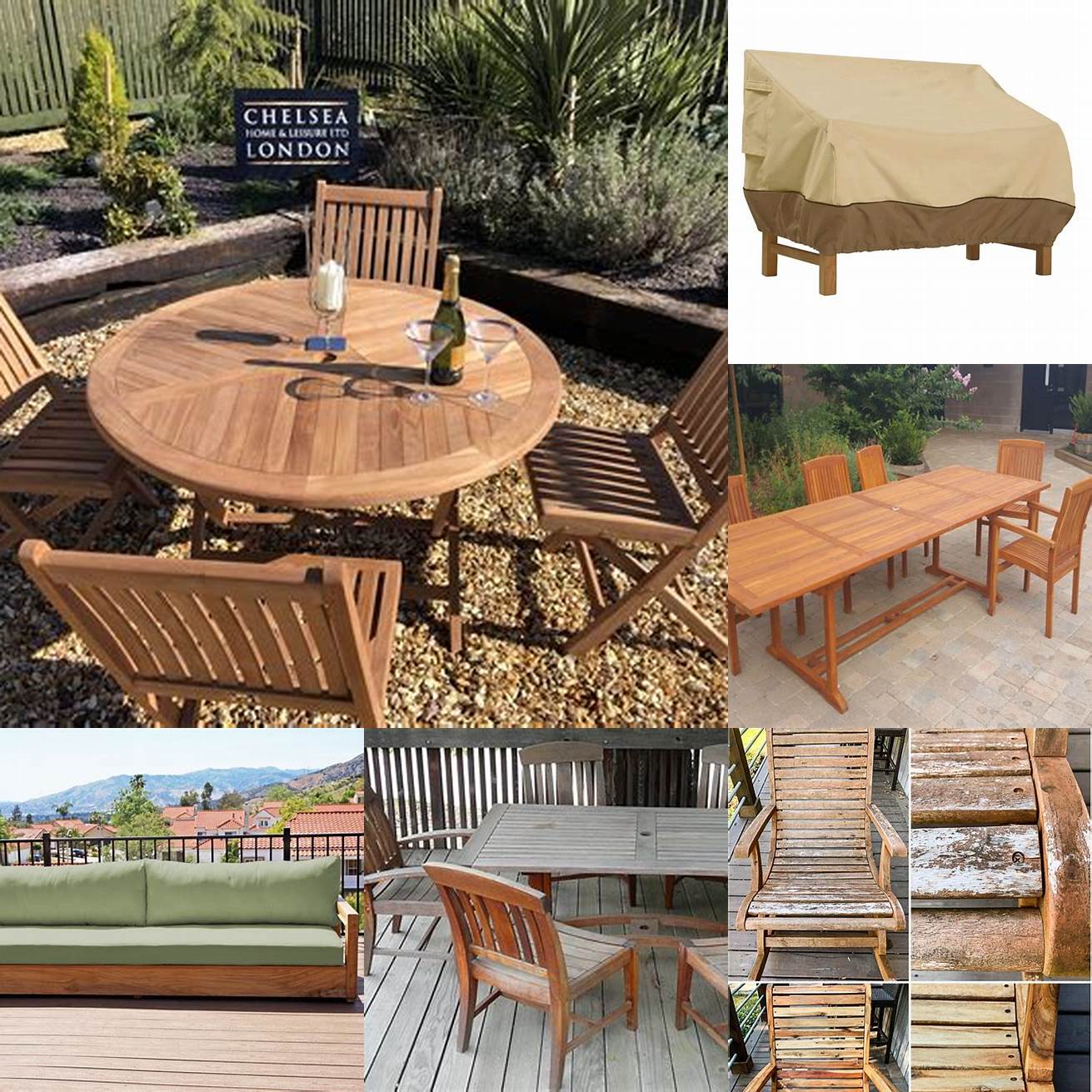 Teak furniture with cover