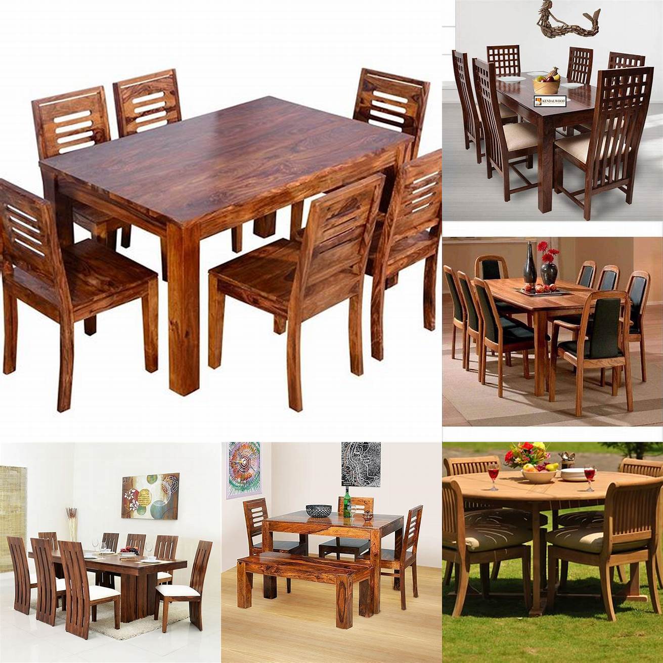 Teak wood dining table and chairs