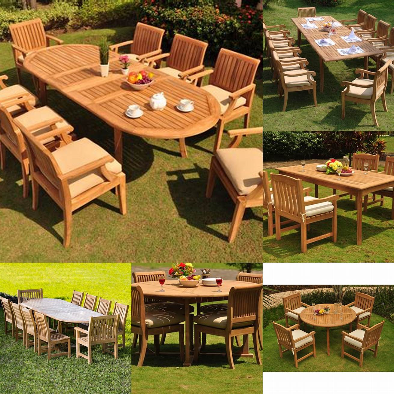 Teak wood outdoor dining furniture