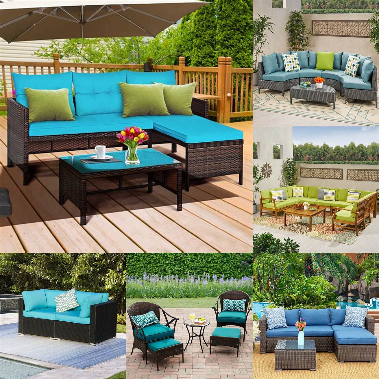 Teal outdoor couch