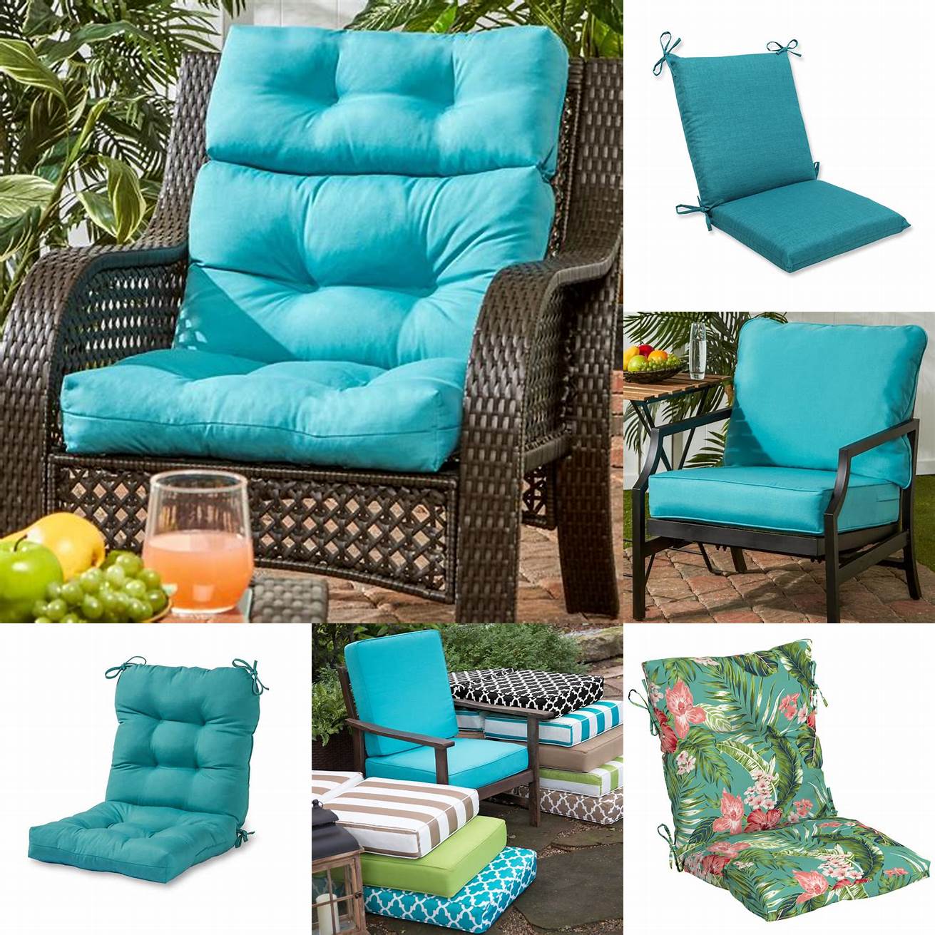 Teal outdoor cushions