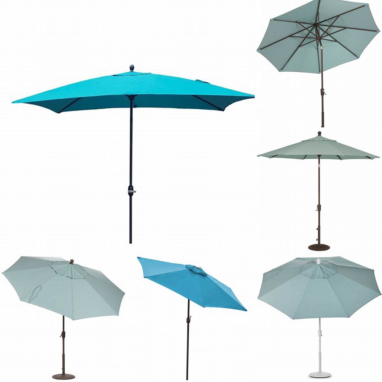 Teal umbrellas