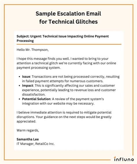 Technical Issues Email Template