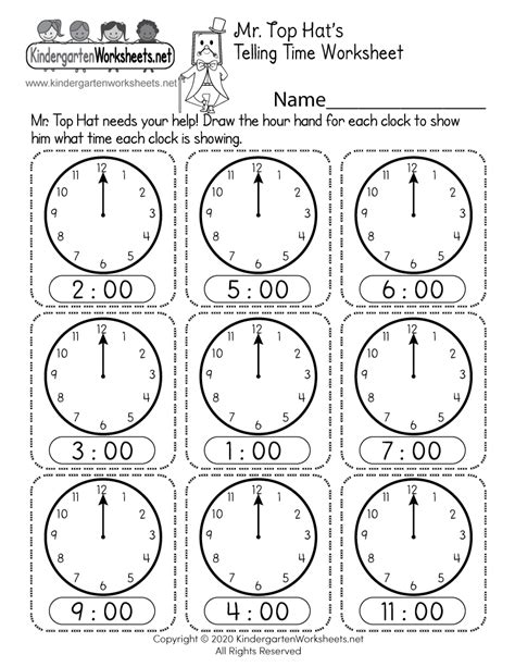 Telling Time Free Printables