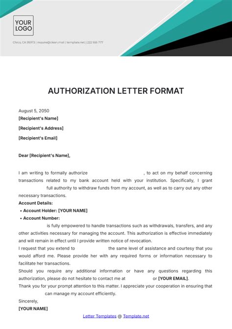 Template Authorization Letter